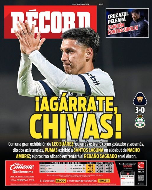 Portada RÉCORD 19 de febrero 2024