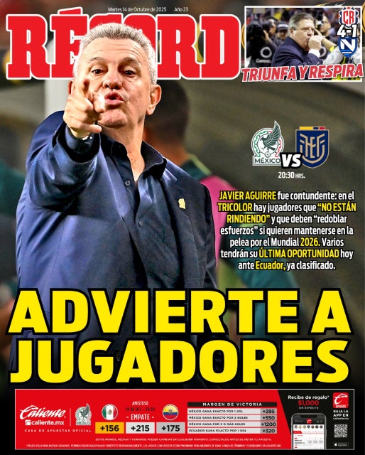 Portada RÉCORD 14 de octubre de 2025