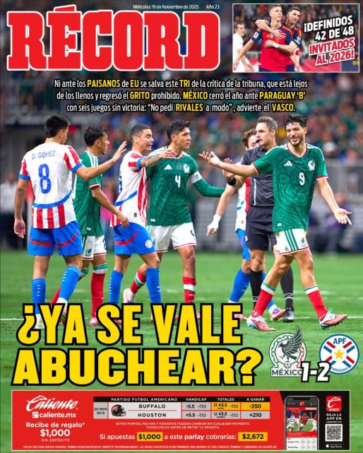 Portada RÉCORD 19 noviembre 2025