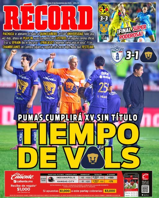 Portada RÉCORD 21 noviembre 2025