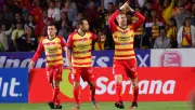 Aristeguieta celebra un gol con Monarcas