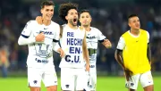 Festejo de Huerta en Cuartos de Final ante Chivas