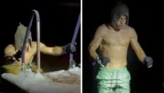 Sergio Canales se sumerge en lago congelado en Finlandia para recuperase físicamente