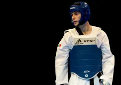 René Lizarraga durante un combate de taekwondo