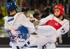 César Rodríguez en un combate de los -58kg