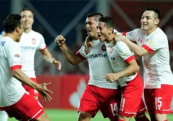 Los jugadores de Toluca festejan un gol en la Copa Libertadores