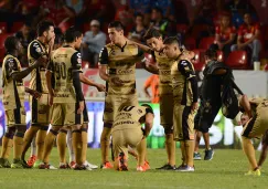 Jugadores de Dorados, durante el partido contra Veracruz