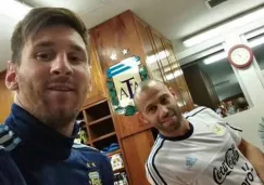 Messi y Mascherano durante la concentración de la selección de Argentina