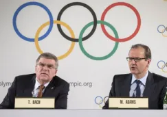 Directivos del COI en rueda de prensa