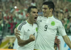 Rafael Márquez festeja gol contra Uruguay