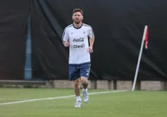 Messi entrena con la selección de Argentina