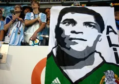 Manta de Ali con la playera del Tri