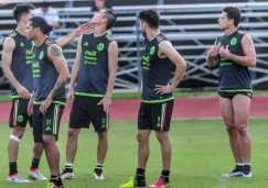Jugadores del Tri durante una sesión de entrenamiento 