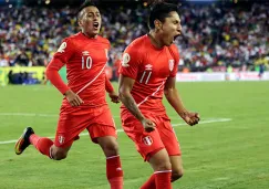 Ruidiaz festeja el gol contra Brasil