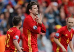 Piqué celebra su gol frente a República Checa