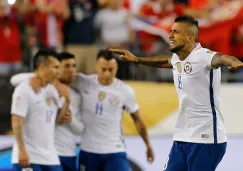 Arturo Vidal celebra el gol del triunfo frente a Bolivia
