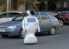 Robot se queda en la mitad de la calle