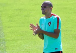 Pepe, durante un entrenamiento de Portugal