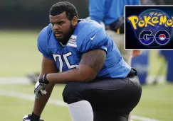 Larry Warford, en un entrenamiento con los Leones de Detroit