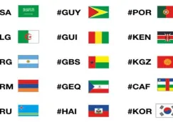 Emojis y etiquetas de algunos países participantes de Río 2016
