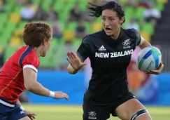 La rugbier neozelandesa Sarah Gross durante un partido de JO