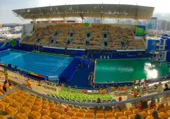 Así lució la fosa de clavados durante el día 4