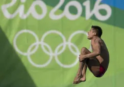 Germán Sánchez durante uno de sus clavados