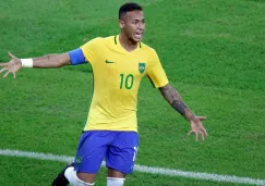 Neymar porta el gafete de capitán con Brasil en JO de Río