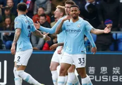Gabriel Jesús celebrando una anotación con el Manchester City