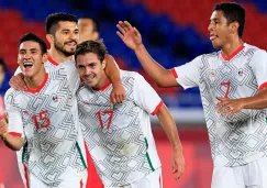 Antuna, Henry, Córdova y Romo celebran el gol