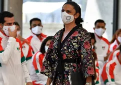Ana Gabriela Guevara en la despedida de la delegación mexicana previo a Tokio 2020