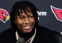 Marquise Brown en conferencia de prensa