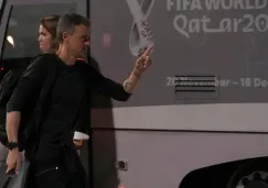 Luis Enrique en su llegada a Qatar con España