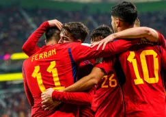 Jugadores de España, en festejo de gol