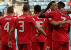 Embolo en celebración de gol