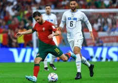 Bernardo Silva en el juego contra Uruguay