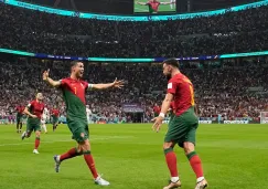 CR7 y Fernandes en celebración de gol