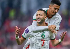 Jugadores de Marruecos en festejo de gol