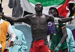 Vincent Aboubakar celebra con Camerún ante Brasil en Qatar 2022