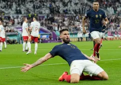 Olivier Giroud celebra con Francia ante Polonia en Qatar 2022