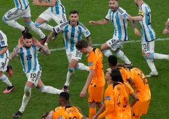 Argentina festejando contra Países Bajos