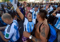 Aficionados festejan triunfo de Argentina