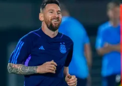 Lionel Messi en entrenamiento de Argentina