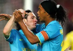 Messi y Ronaldinho en el Barcelona