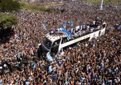 La afición de Argentina se aglomeró en las calles