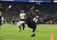 Nelson Agholor celebrando su anotación con los Ravens 