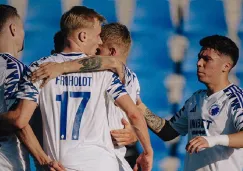 Rodrigo Huescas y sus compañeros celebran un gol del Copenhague