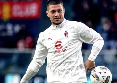 Luka Jović, previo a un juego con el AC Milan