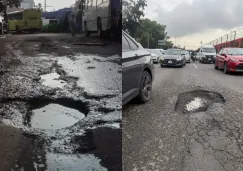 Con las lluvias, las calles se conviertes en campos minados. 