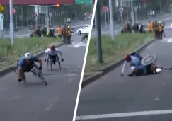 ¡Lamentable! Bache arruina la carrera a competidores en silla de ruedas en la Maratón de la Ciudad de México
